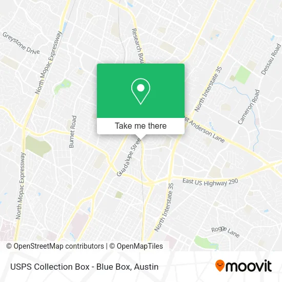 Mapa de USPS Collection Box - Blue Box