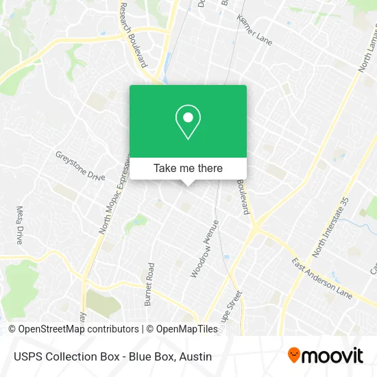 Mapa de USPS Collection Box - Blue Box