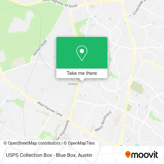 Mapa de USPS Collection Box - Blue Box