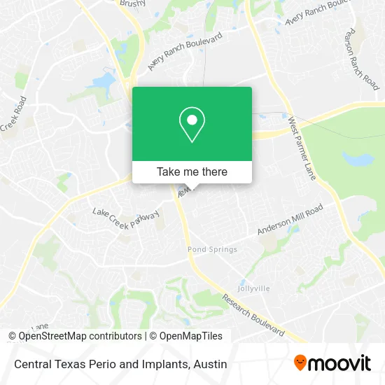 Mapa de Central Texas Perio and Implants