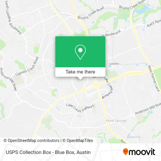 Mapa de USPS Collection Box - Blue Box