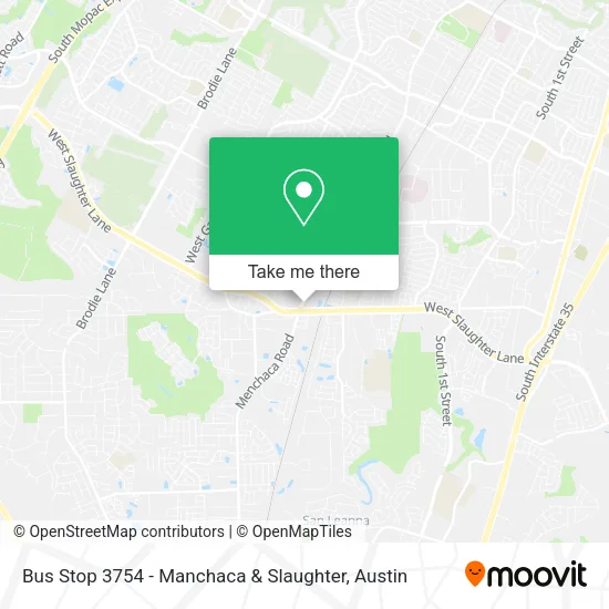 Bus Stop 3754 - Manchaca & Slaughter map