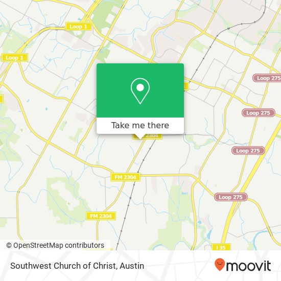 Southwest Church of Christ map