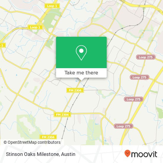 Stinson Oaks Milestone map