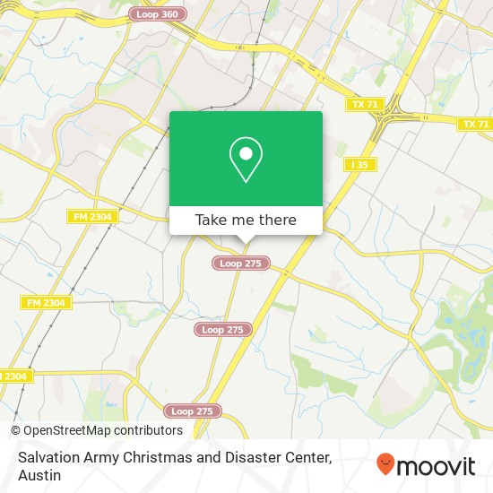 Salvation Army Christmas and Disaster Center map