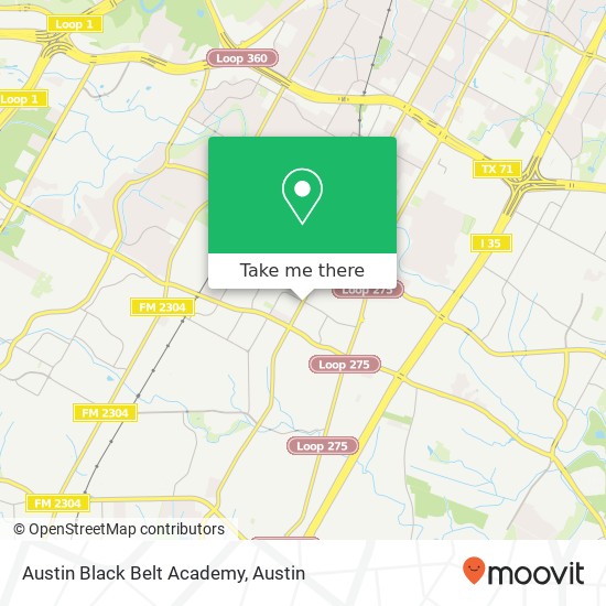 Mapa de Austin Black Belt Academy