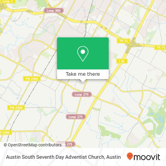 Mapa de Austin South Seventh Day Adventist Church