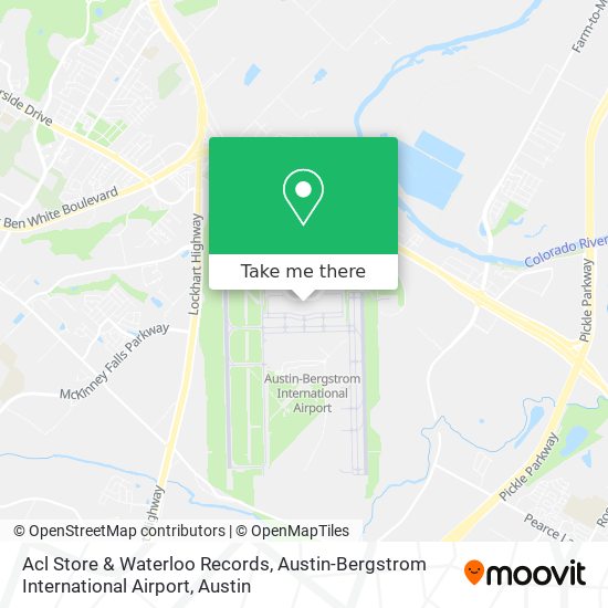 Mapa de Acl Store & Waterloo Records, Austin-Bergstrom International Airport
