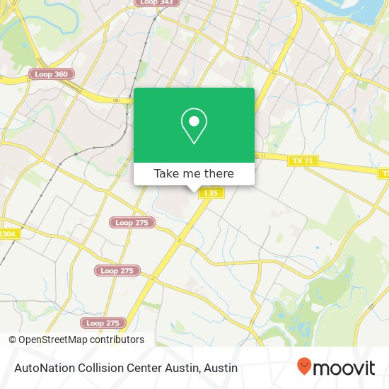 AutoNation Collision Center Austin map