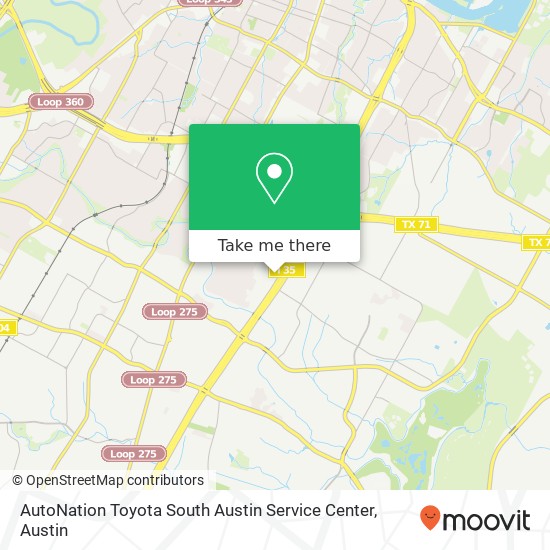 AutoNation Toyota South Austin Service Center map