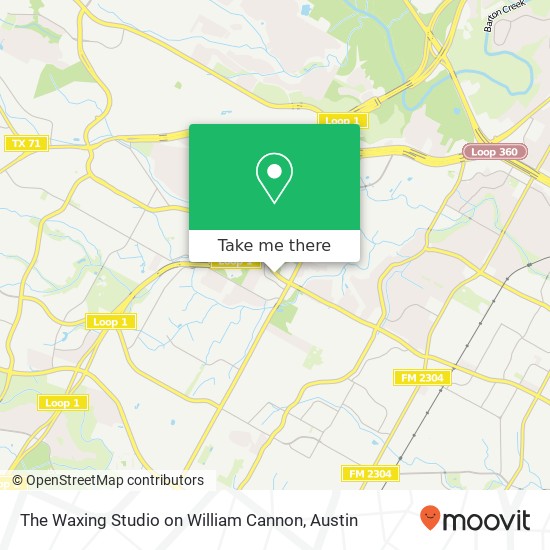 Mapa de The Waxing Studio on William Cannon