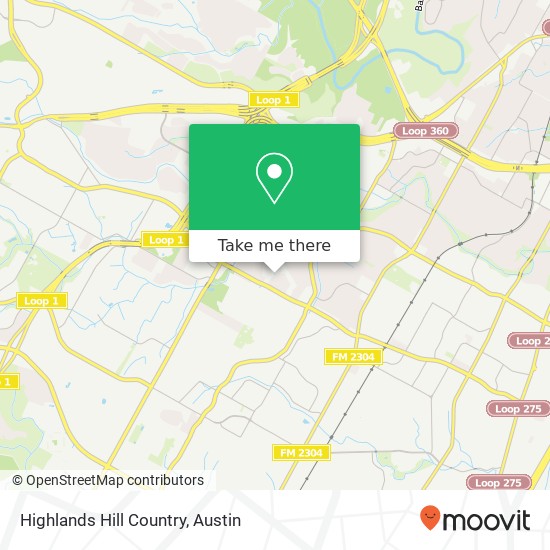 Highlands Hill Country map