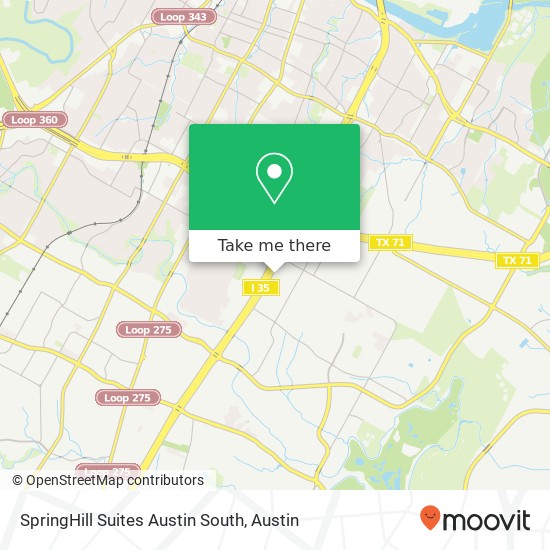 Mapa de SpringHill Suites Austin South