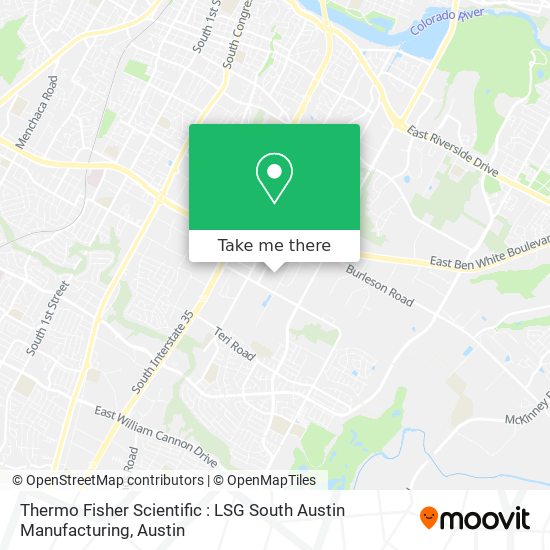 Mapa de Thermo Fisher Scientific : LSG South Austin Manufacturing