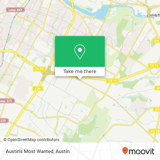 Austin's Most Wanted map