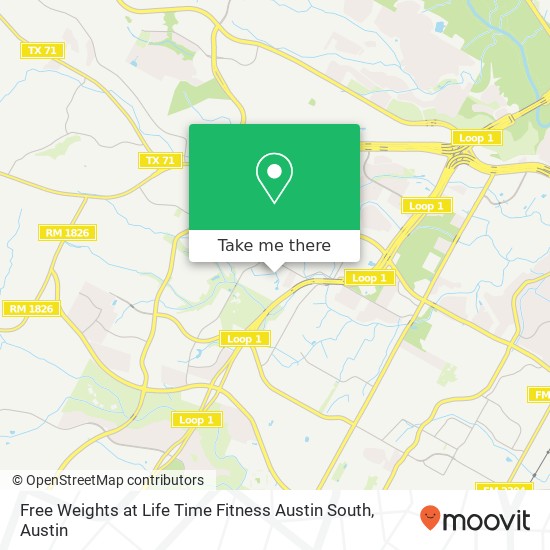 Mapa de Free Weights at Life Time Fitness Austin South