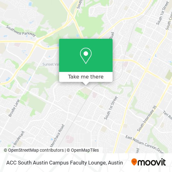 Mapa de ACC South Austin Campus Faculty Lounge
