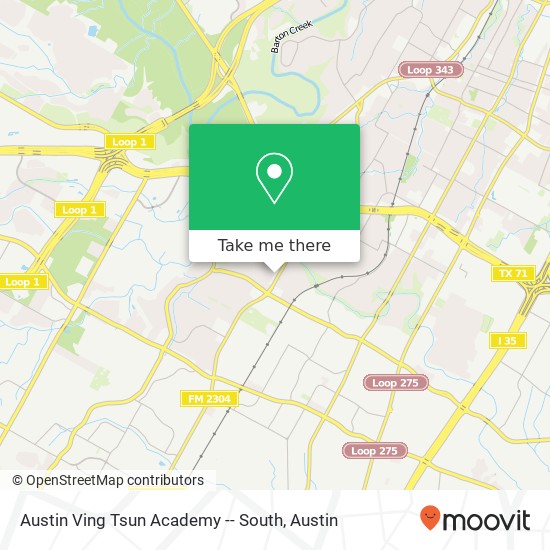 Mapa de Austin Ving Tsun Academy -- South