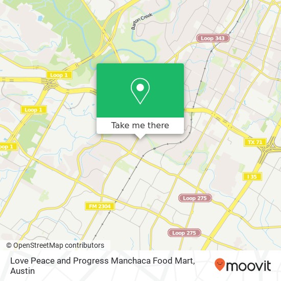 Mapa de Love Peace and Progress Manchaca Food Mart