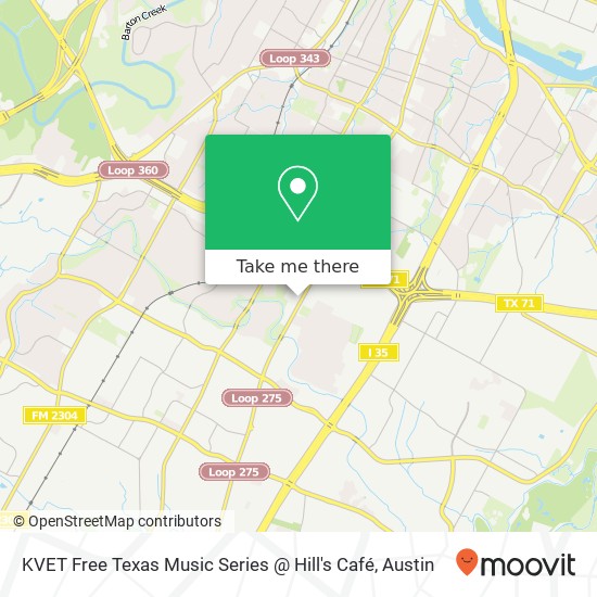 Mapa de KVET Free Texas Music Series @ Hill's Café