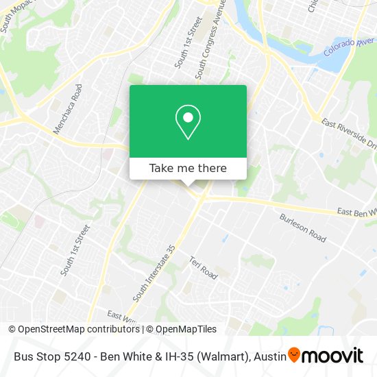 Bus Stop 5240 - Ben White & IH-35 (Walmart) map