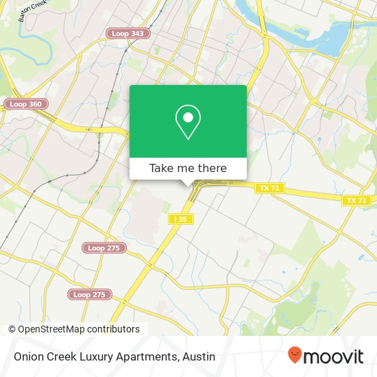 Mapa de Onion Creek Luxury Apartments