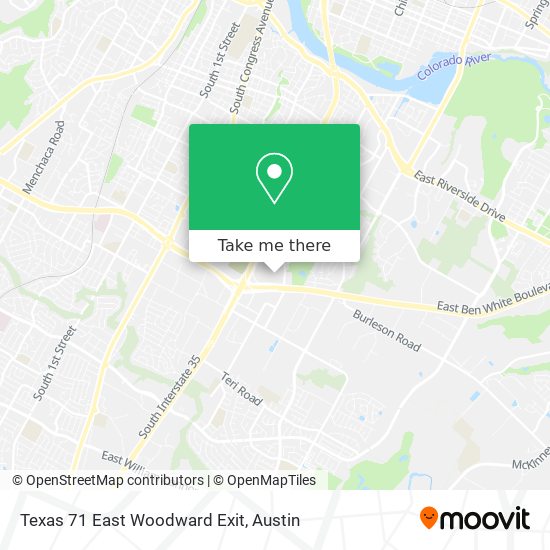 Mapa de Texas 71 East Woodward Exit