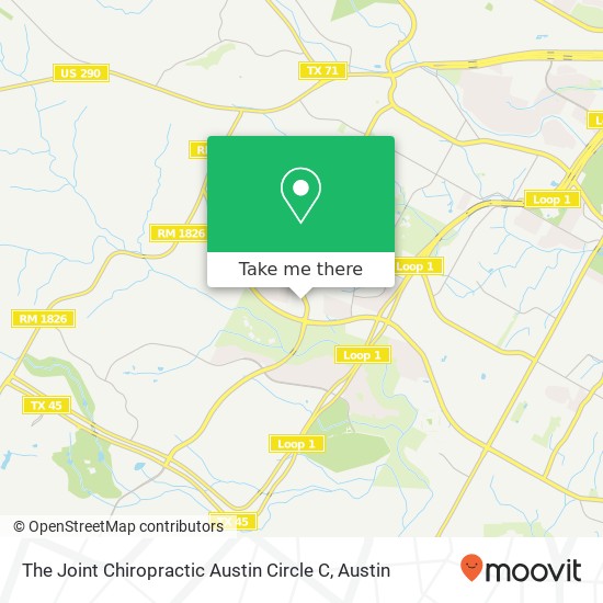 The Joint Chiropractic Austin Circle C map