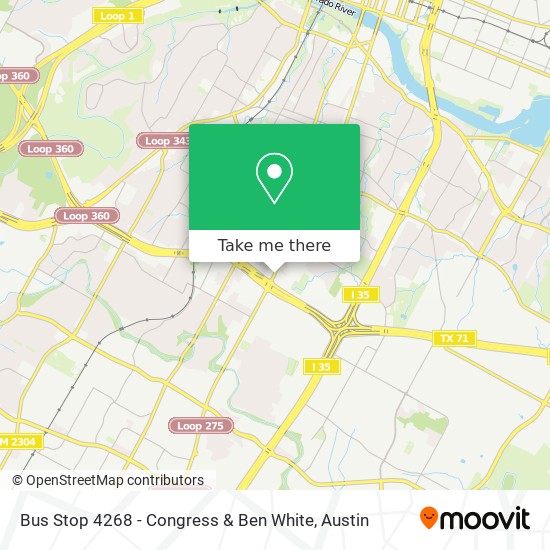 Bus Stop 4268 - Congress & Ben White map