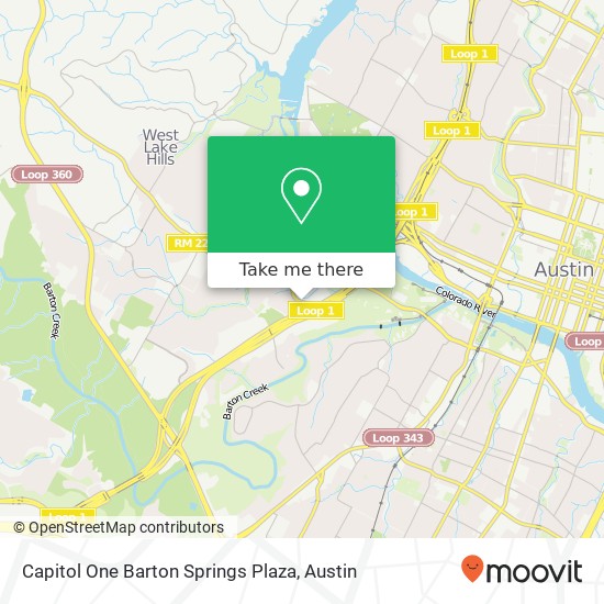 Capitol One Barton Springs Plaza map