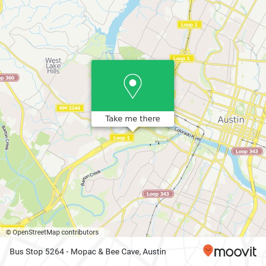 Mapa de Bus Stop 5264 - Mopac & Bee Cave