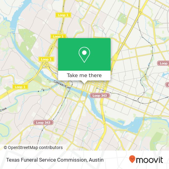 Mapa de Texas Funeral Service Commission