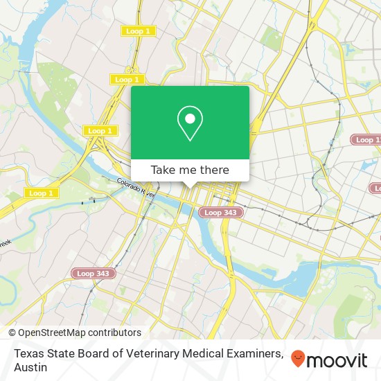 Texas State Board of Veterinary Medical Examiners map