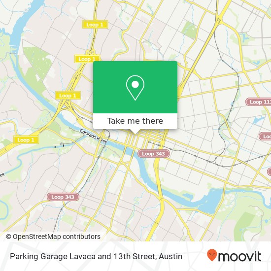 Parking Garage Lavaca and 13th Street map