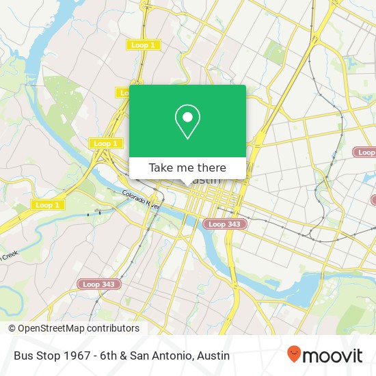Mapa de Bus Stop 1967 - 6th & San Antonio