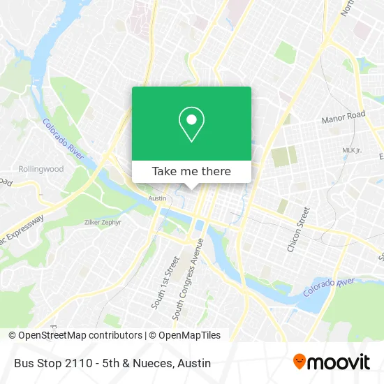 Bus Stop 2110 - 5th & Nueces map