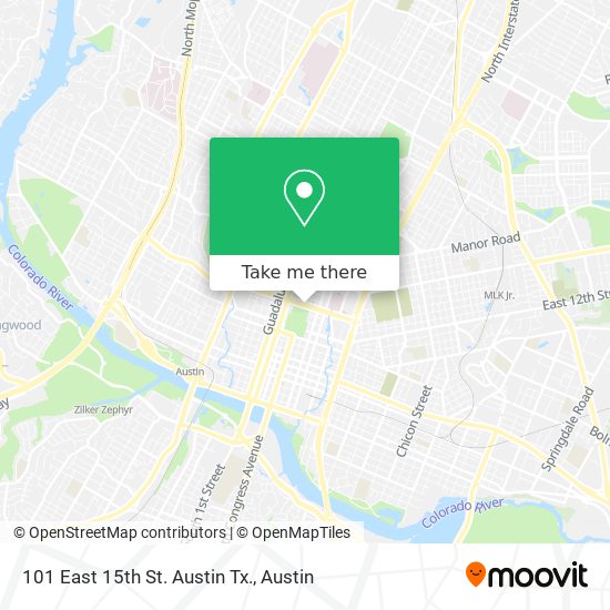 Mapa de 101 East 15th St. Austin Tx.