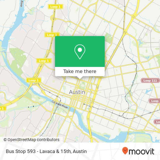 Mapa de Bus Stop 593 - Lavaca & 15th