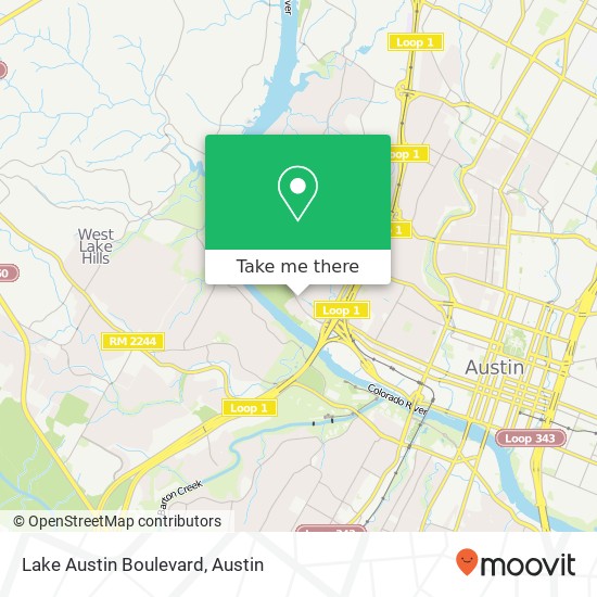 Lake Austin Boulevard map