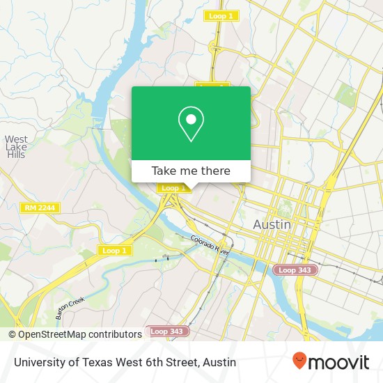 Mapa de University of Texas West 6th Street