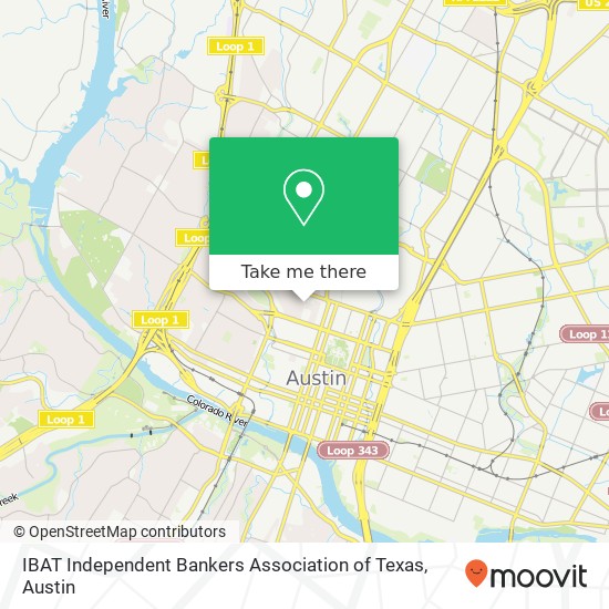 Mapa de IBAT Independent Bankers Association of Texas