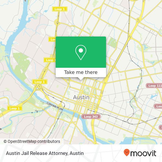 Austin Jail Release Attorney map