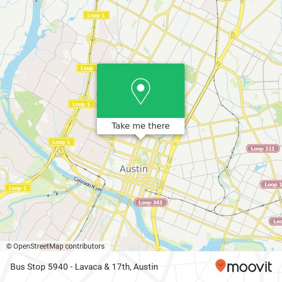 Mapa de Bus Stop 5940 - Lavaca & 17th