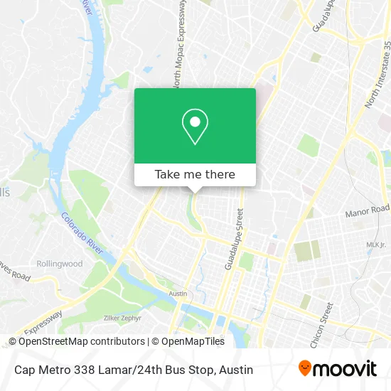 Cap Metro 338 Lamar / 24th Bus Stop map