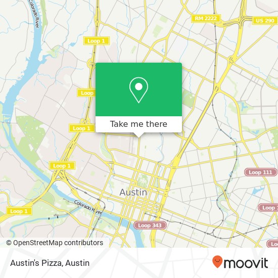 Austin's Pizza map
