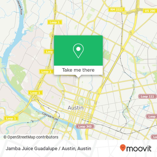 Mapa de Jamba Juice Guadalupe / Austin