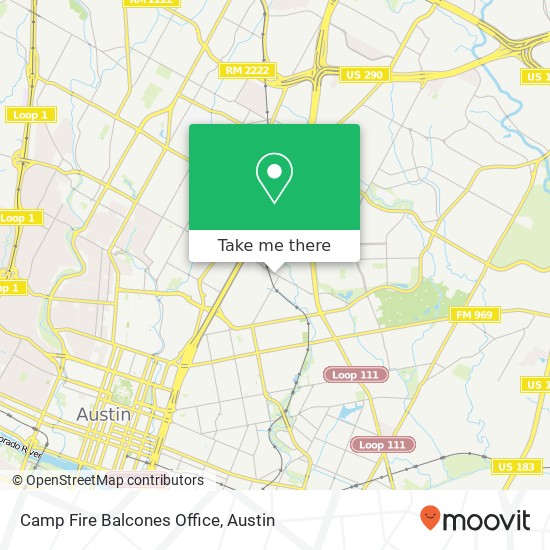 Camp Fire Balcones Office map