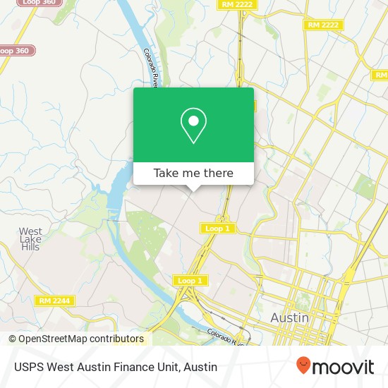 Mapa de USPS West Austin Finance Unit