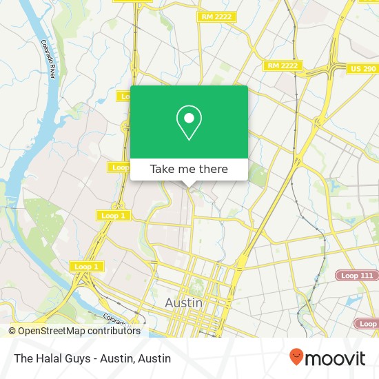 Mapa de The Halal Guys - Austin