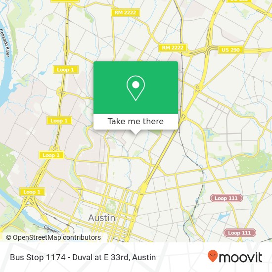 Mapa de Bus Stop 1174 - Duval at E 33rd